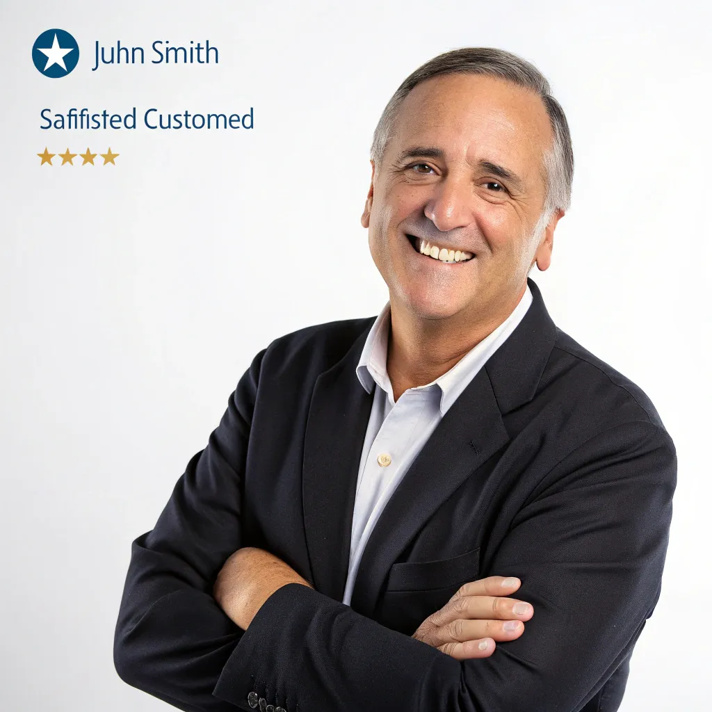 Professional headshot of John Smith, a satisfied customer